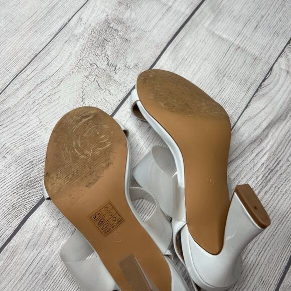Dream Paris Heels White Slingback Open Toe Strappy Dress Sandals Shoes Size 7 - Picture 8 of 9